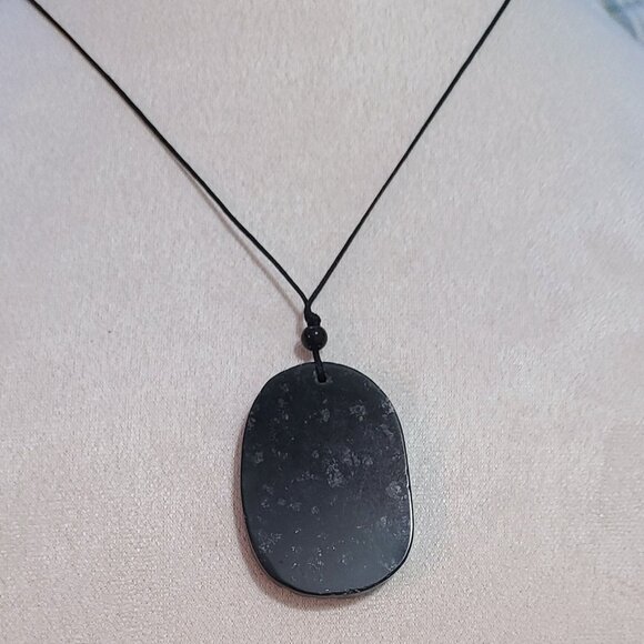 Dragon & Phoenix Black Jade Pendant - Picture 3 of 5